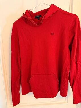 Burberry Red Hooded Long-Sleeve Pullover